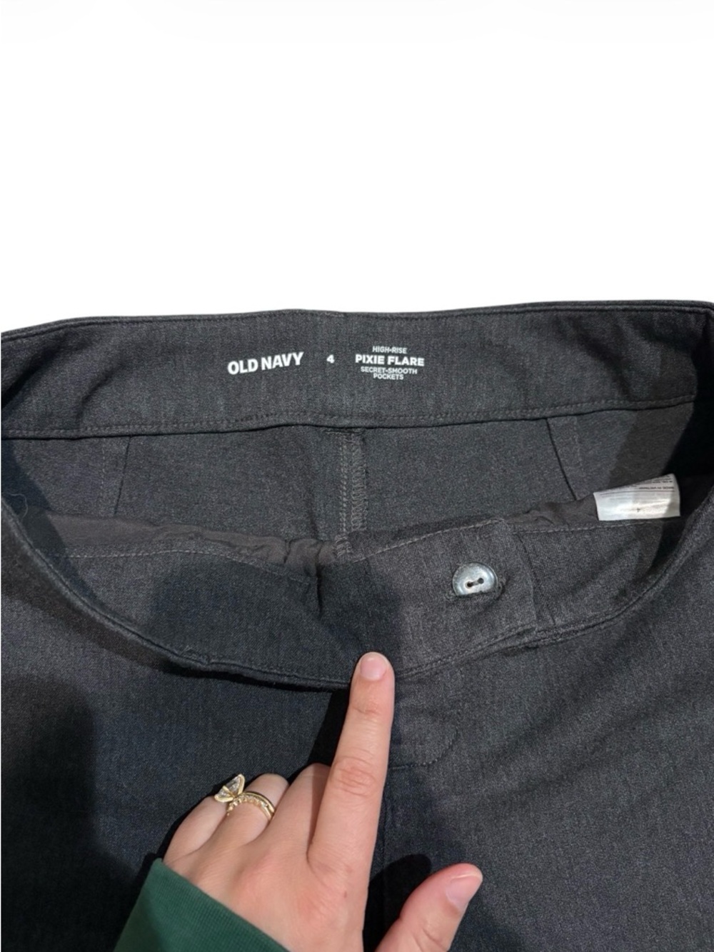 Old Navy Dark Grey Pixie Flare Pants - Picture 3 of 5